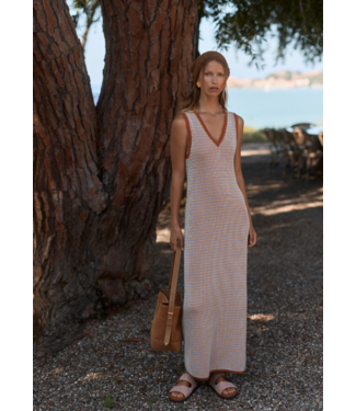 Varley Albane Knit Dress-Caramel Clay