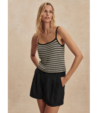Varley Jared Knit Top- Black/Egret