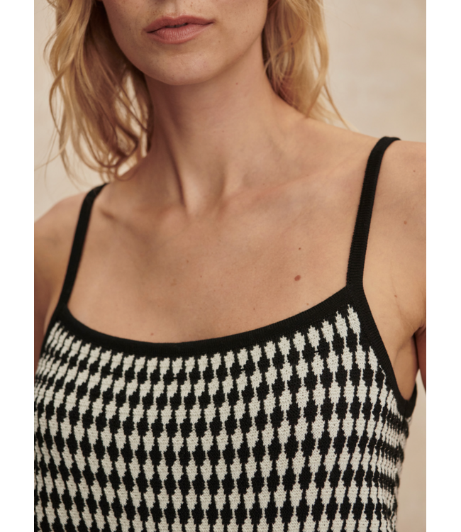 Jared Knit Top- Black/Egret