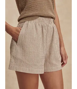 Varley Darina Short 4- Birch Taupe Stripe