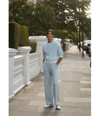 Varley Seymour Knit Sweater- Blue Haze/Snow White