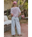 Vintage stripe Crop Tee- Pink/Green