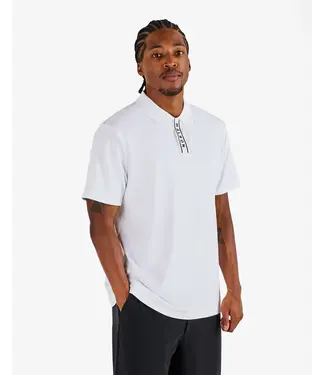 Malbon Block Placket Polo- White