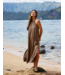 Go With The Flow Halter Dress- Khaki