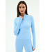 Tess Rigor Half Zip Waist Length- Skylight