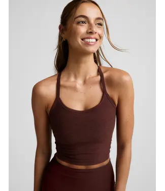 Beyond Yoga Spacedye Slim Racerback Cropped Tank- Iced Mocha Heather