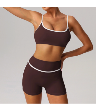 Lenox Biker Short Set- Purple/White