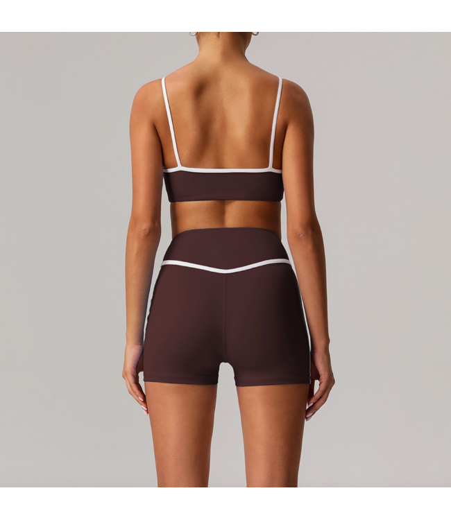 Lenox Biker Short Set- Purple/White