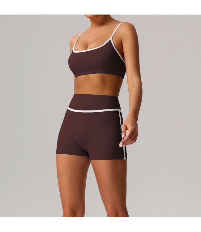 Lenox Biker Short Set- Purple/White