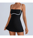 Jamison Slim Strap Tennis Dress- Black/White