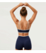 Heather Top & Bottom Biker Short Set- Navy/White