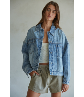 The Nicole Jacket- Washed Denim