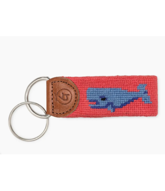 Whale Needlepoint Keychain
