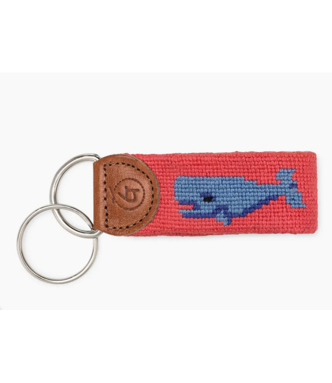 Whale Needlepoint Keychain