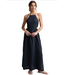 Softwash Linen Halter Dress- Nocturnal Navy