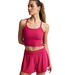 Spacedye Slim Racerback Cropped Tank- Berry Red