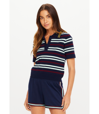 The Upside Archie Collared Kit Polo- Stripe