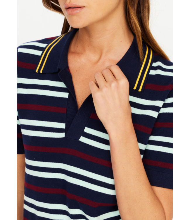 Archie Collared Kit Polo- Stripe