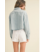 Cropped Light Wash Denim Button Down