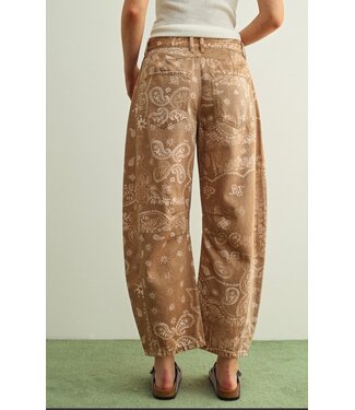 Paisley Barrel Leg Pants