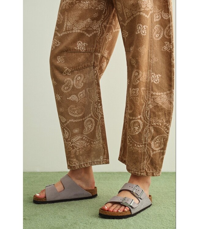 Paisley Barrel Leg Pants