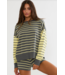 Callie Sweater- Butter Gray Stripe