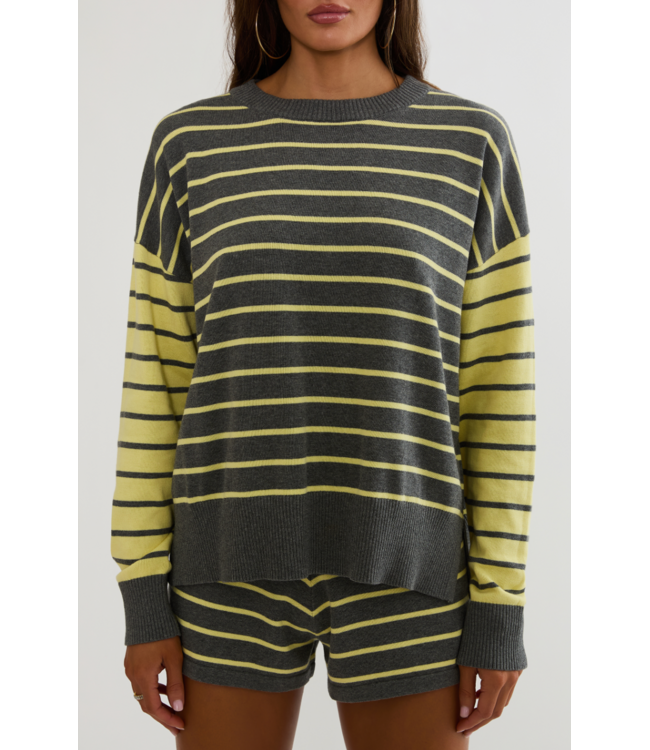Callie Sweater- Butter Gray Stripe
