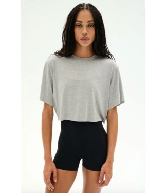 Splits59 Djuna Oversized Cropped Tee- Heather Grey