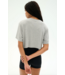 Djuna Oversized Cropped Tee- Heather Grey