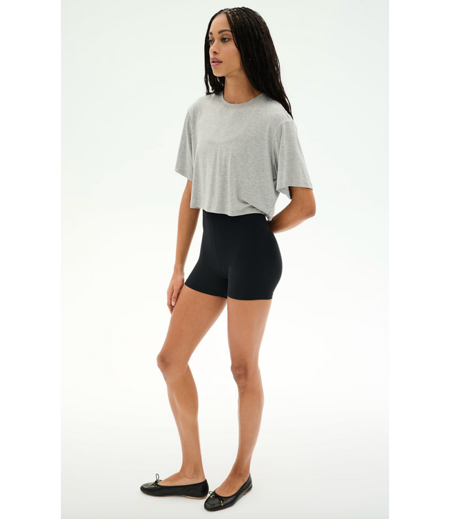 Djuna Oversized Cropped Tee- Heather Grey