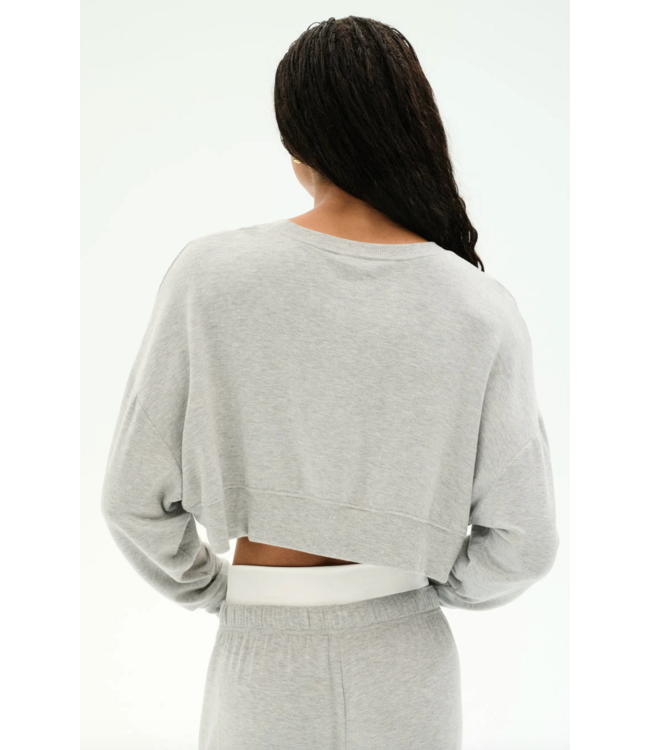 Noah Fleece Crop Sweatshirt- Heather Grey
