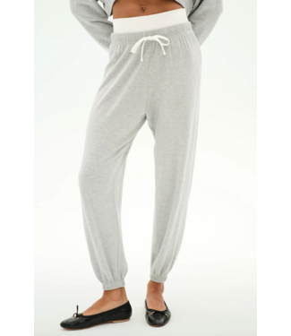 Splits59 Andie Dual Waist Sweatpant- Heather Grey/White