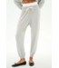 Andie Dual Waist Sweatpant- Heather Grey/White