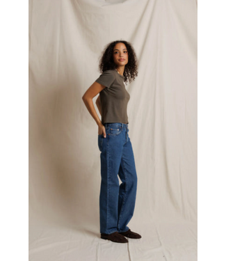 Perfectwhitetee Lisa Fitted Tee- Dark Olive