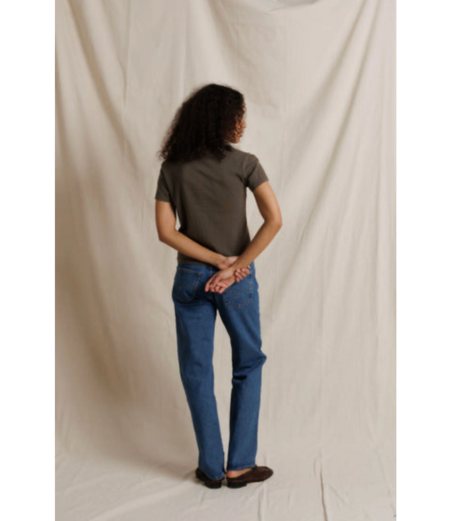 Lisa Fitted Tee- Dark Olive