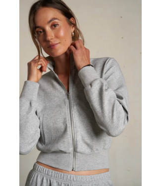 Perfectwhitetee Milana Track Jacket- Heather Grey