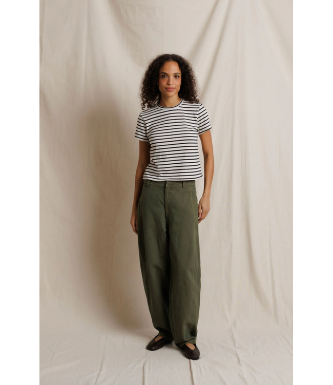 Carter Stripe Crew- Natural/Black