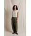 Miriam Lux Button Down Tee- Oatmeal Ash
