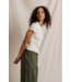 Miriam Lux Button Down Tee- Oatmeal Ash