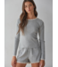Cotton Pointelle Shorts- Grey/Ivory