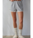 Cotton Pointelle Shorts- Grey/Ivory