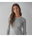 Cotton Pointelle Long Sleeve- Grey/Ivory