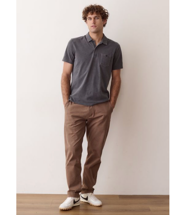 Luxe Slub Pocket Polo- Asphalt