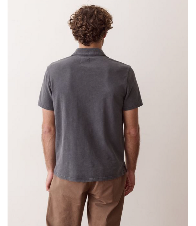 Luxe Slub Pocket Polo- Asphalt
