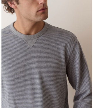 Marine Layer Relaxed Cloud 9 Terry Crewneck- Heather Grey Stripe