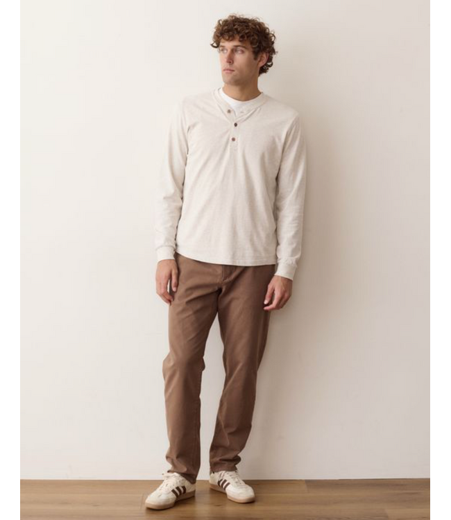 Luxe Jersey Henley- Oatmeal Heather