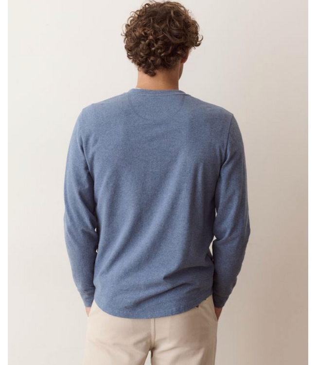 Luxe Jersey Henley- Collegiate Blue Heather