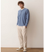 Luxe Jersey Henley- Collegiate Blue Heather