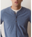 Luxe Jersey Henley- Collegiate Blue Heather
