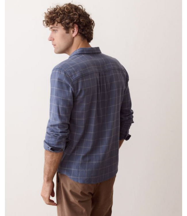 Classic Stretch Selvage Shirt- Navy Windowpane